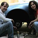 Brian and Karen at the end of Brian replacing the CV boot on Karen's car